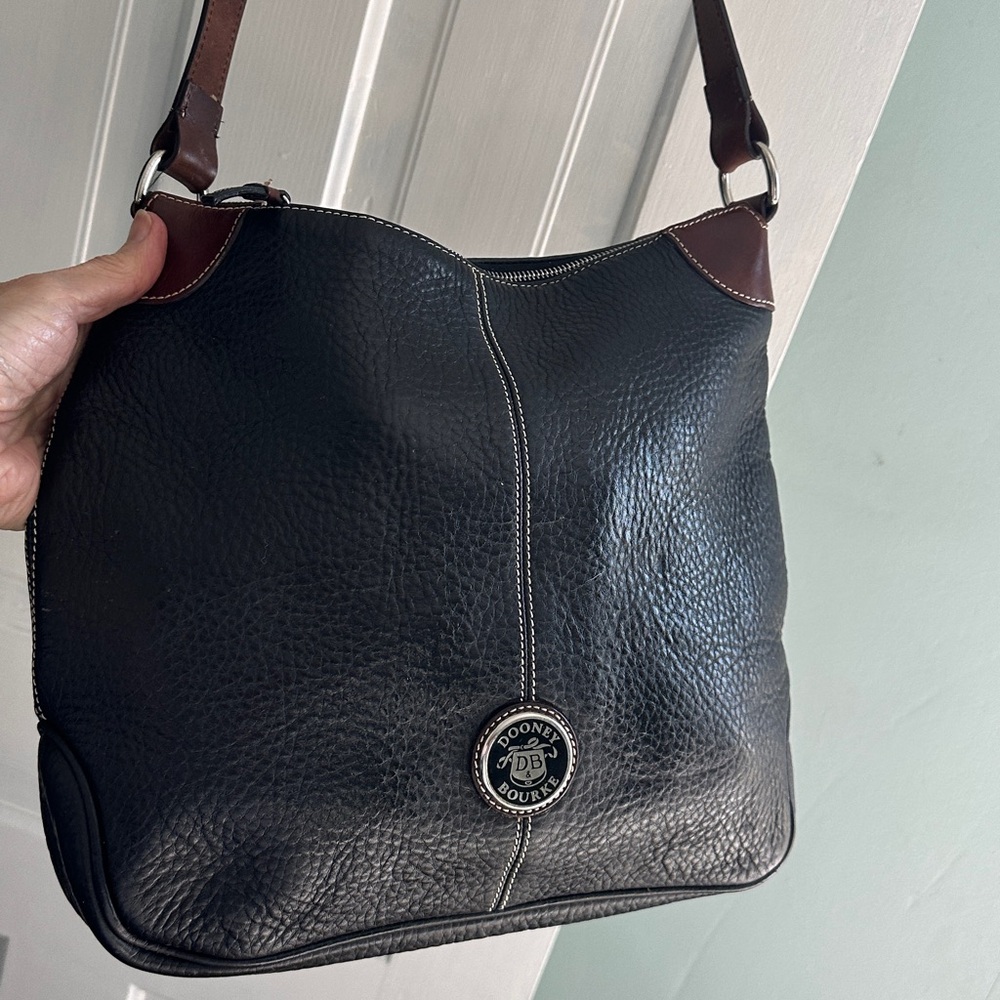 Dooney & Bourke large black pebbled leather shoulder bag